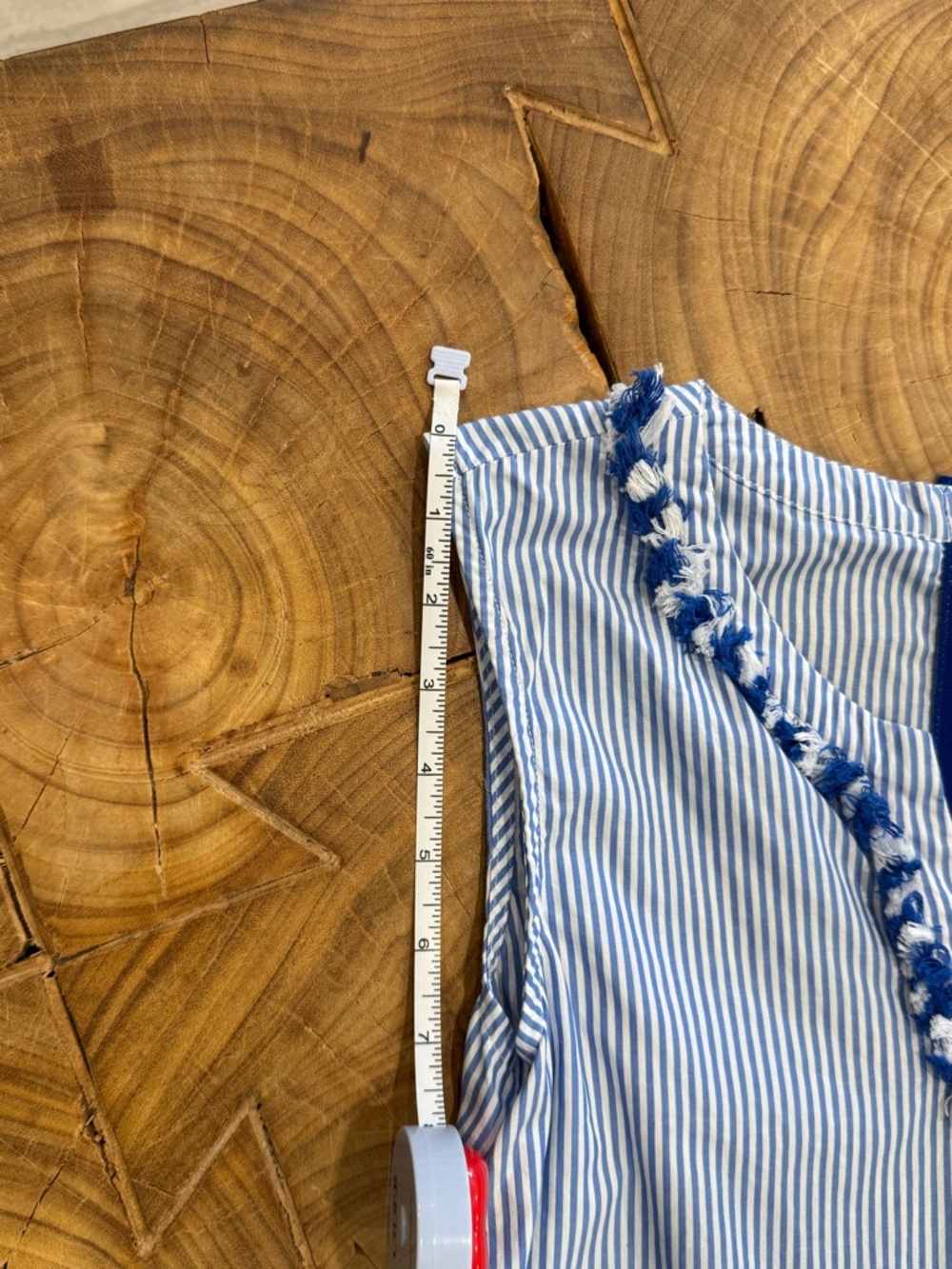 Vineyard Vines Blue & White Striped Sleeveless Dress with Tassel Trim - Picture 9 of 9